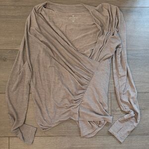 Athleta Women's Taupe Wrap Blouse